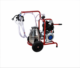 GOAT MILKING MACHINE-DOUBLE CLUSTERS-SINGLE STAINLESS STEEL BUCKET